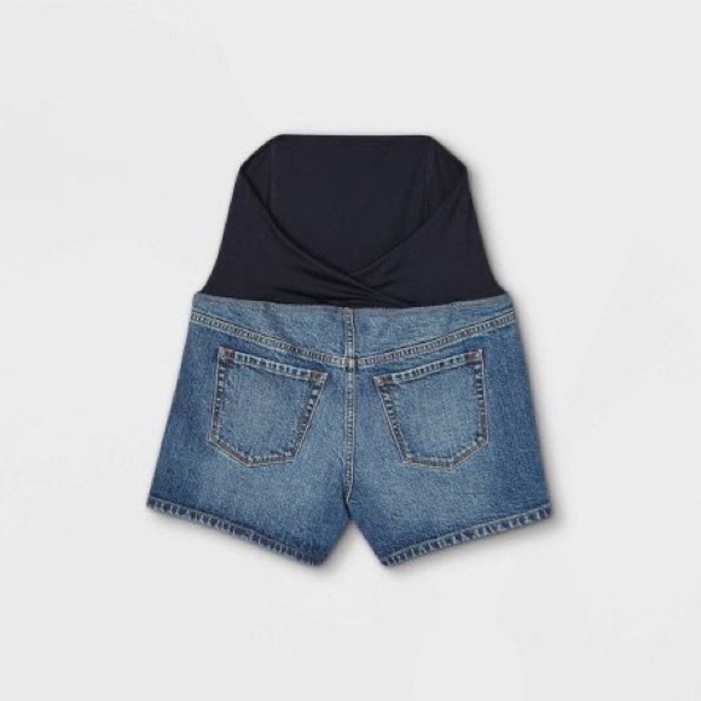 Over Belly Midi Maternity Jean Shorts - Isabel Maternity by Ingrid & Isabel™ NWT